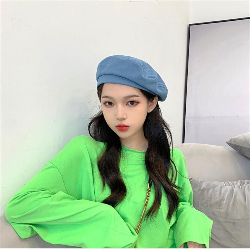 spring and summer new style beret women's fashion all-match personality beret niche breathable street art painter cap full figure