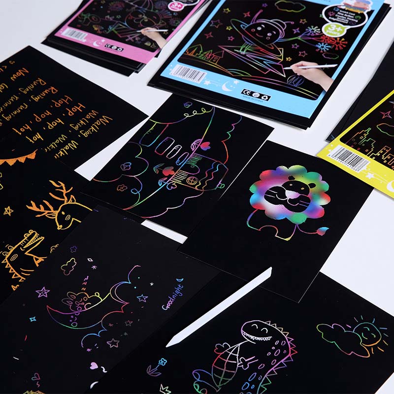 Dazzle scratch paper niños kindergarten paint supplies genuino Specification image