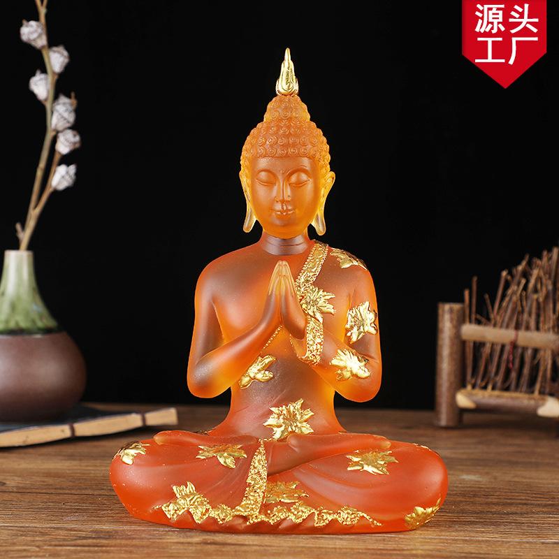 source factory water glaze buddha statue southeast asia sitting buddha indian buddha thai zen resin craft ornament wholesale