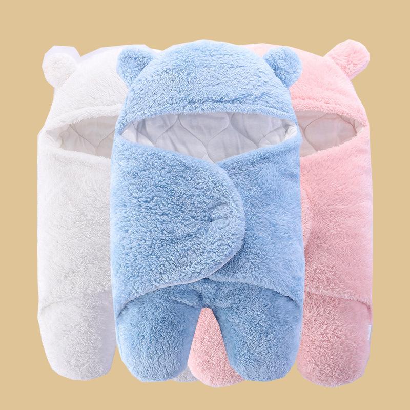 Baby Baby's Blanket Winter Newborn Swaddling Supplies Just Born Baby Swaddling Quilt Go out Baby Jumpsuit Extra Thick Sleeping Bag Spring and Autumn