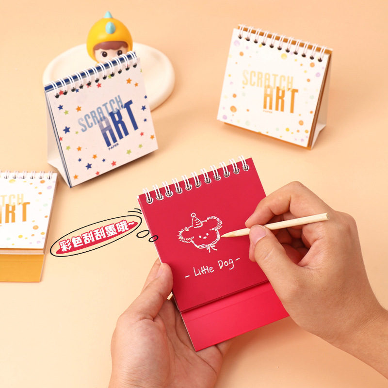 Laser standing scratch-off book for children, diy scratch-off drawing, fun and portable scratch-off book for kindergarten art