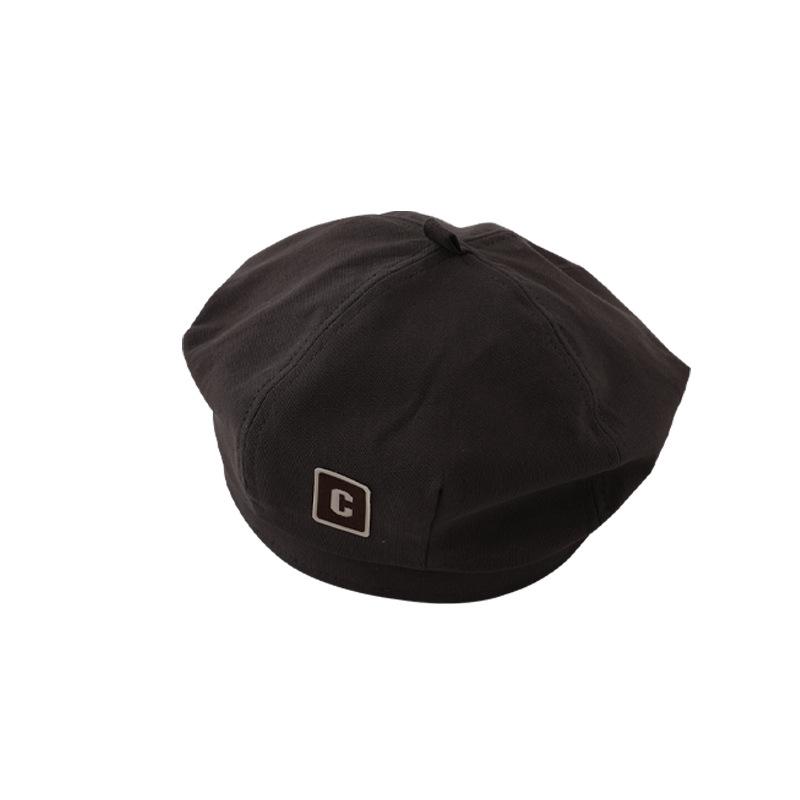 children's c- label hat spring and autumn korean style baby beret summer versatile concave shape boys and girls beret painter hat Item Picture