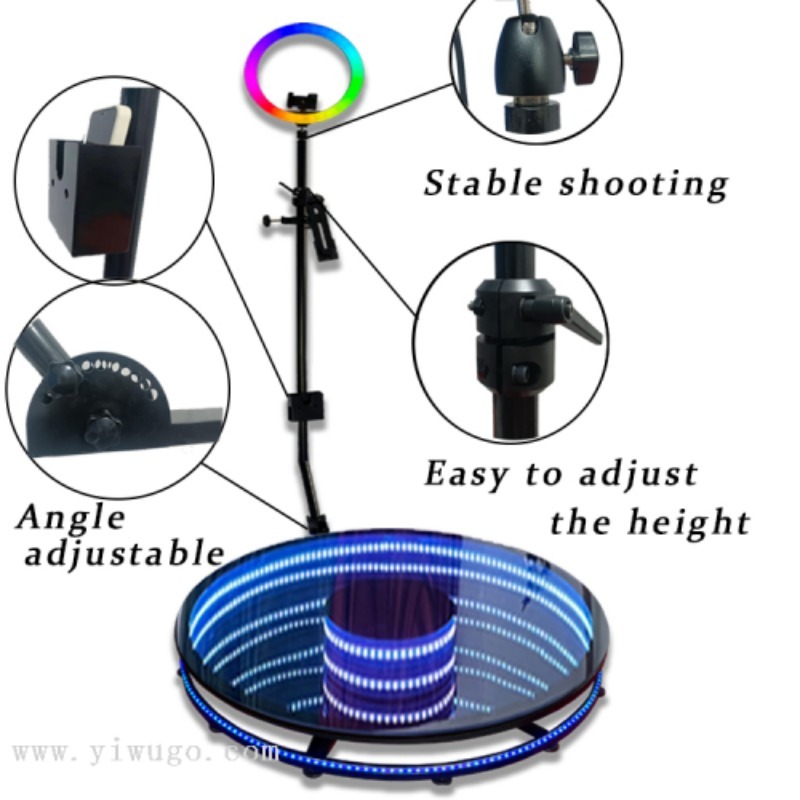 68cm深渊升级版航空箱包装360旋转照相亭舞台直播聚会派对用品细节图
