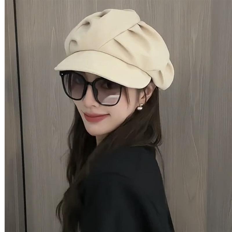 counter quality show face a little cloud octagonal cap female miumiu bag face painter cap casual korean style plain face beret Application Scenario