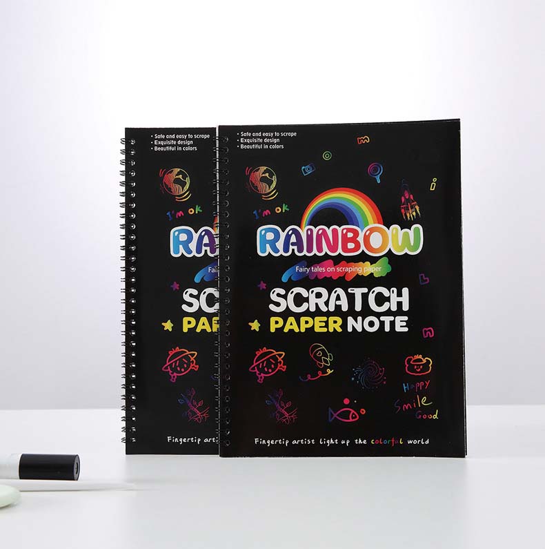 炫彩刮画线圈本DIY手绘本幼儿园手工宝宝早教刮画本跨境绘画玩具详情7