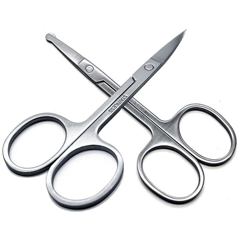 Stainless Steel round Nose Hair Scissors Beauty Eyebrow Repair Safety Small Scissors Double Eyelid Stickers E Scissors a Scissors Beauty Scissors Application Scenario