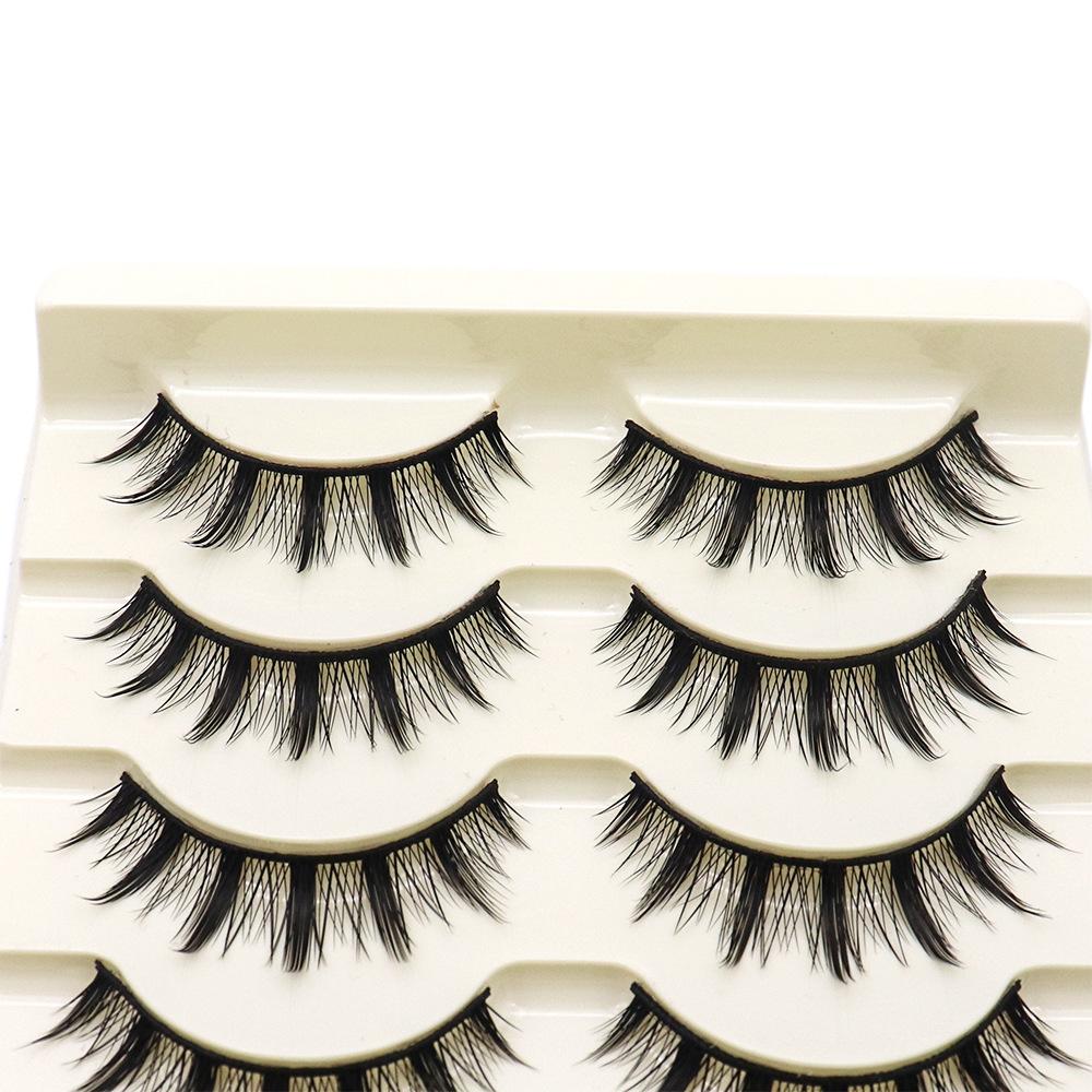 three-branch color r9 swollen eye bubble support double eyelid european and american thick upper mirror internet celebrity little devil hard black stem whole false eyelashes details Picture