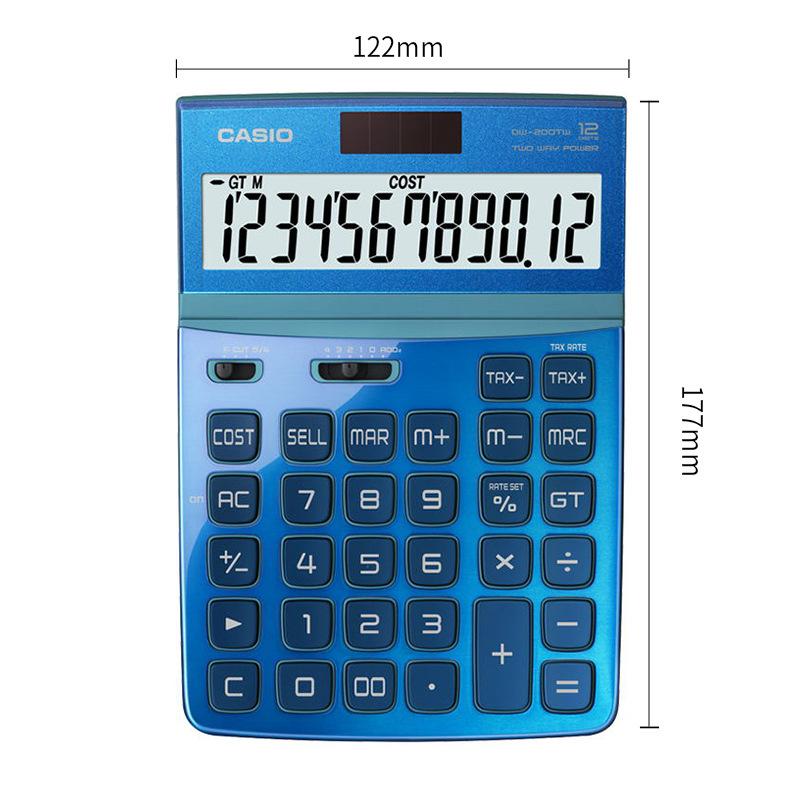 genuine goods casio dw-200tw piano paint panel office finance solar fashion elegant calculator details Picture