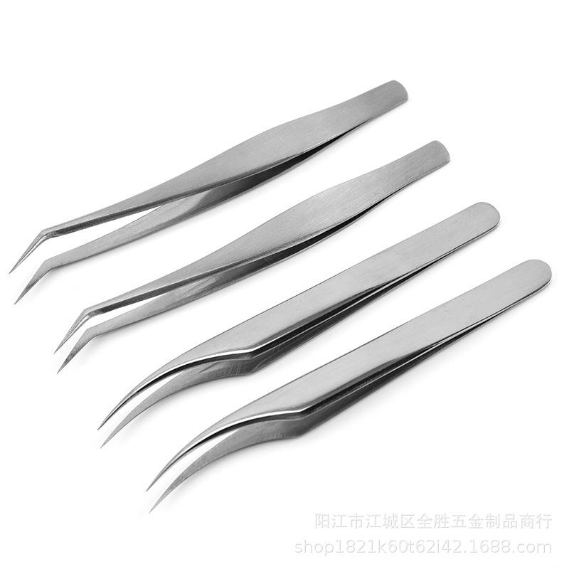 eyelash tweezers silver false eyelashes stainless steel eyebrow clip dual-use double eyelid sticker clip Item Picture