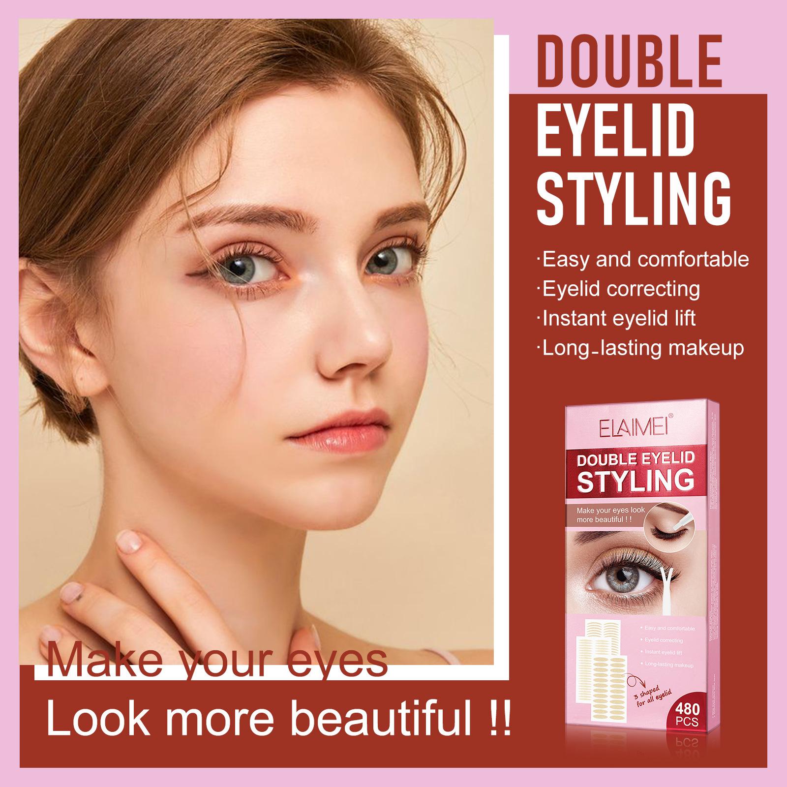 elaimei double eyelid stickers matte lace lightweight natural seamless super invisible long-lasting water spray self-adhesive beauty eye pad full figure