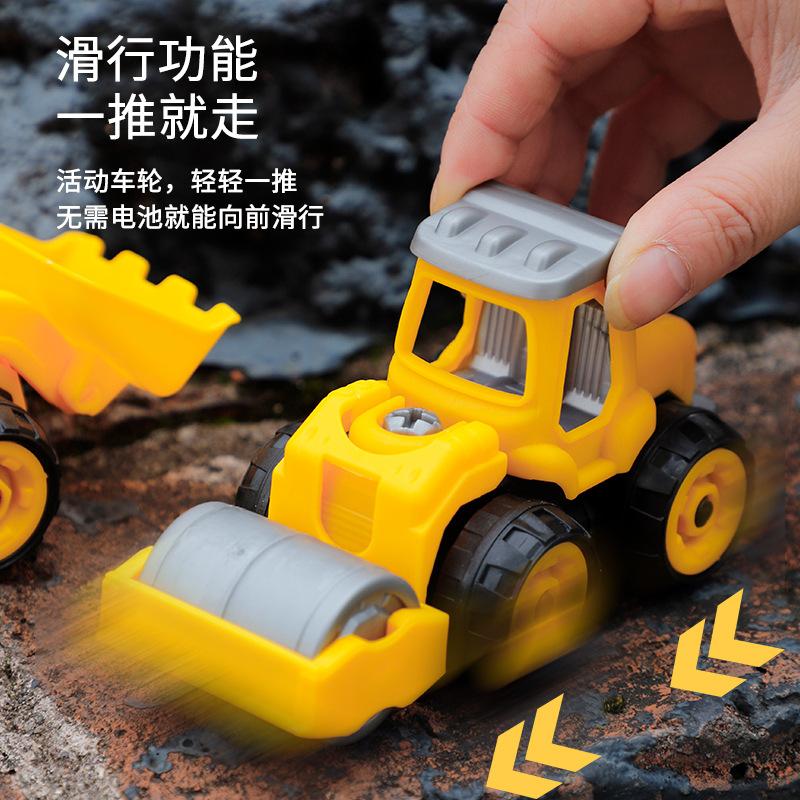 children's detachable excavator baby's building blocks assembled car toy engineering car gift boy puzzle car model details Picture