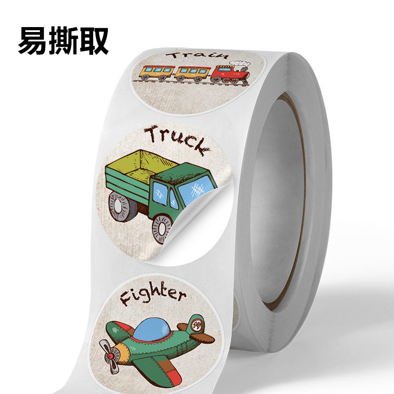 children's educational airplane car toy cartoon sticker amazon cross-border supply sticker label paper wholesale Specification drawing