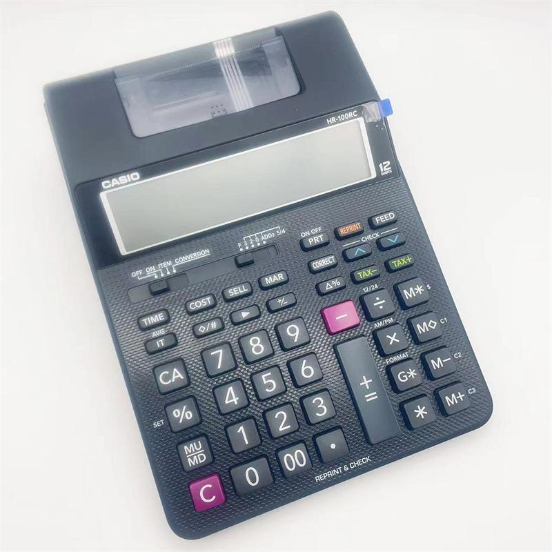 casio hr-100rc two-color printing calculator leather printing size number of sheets hotel financial computer Item Picture