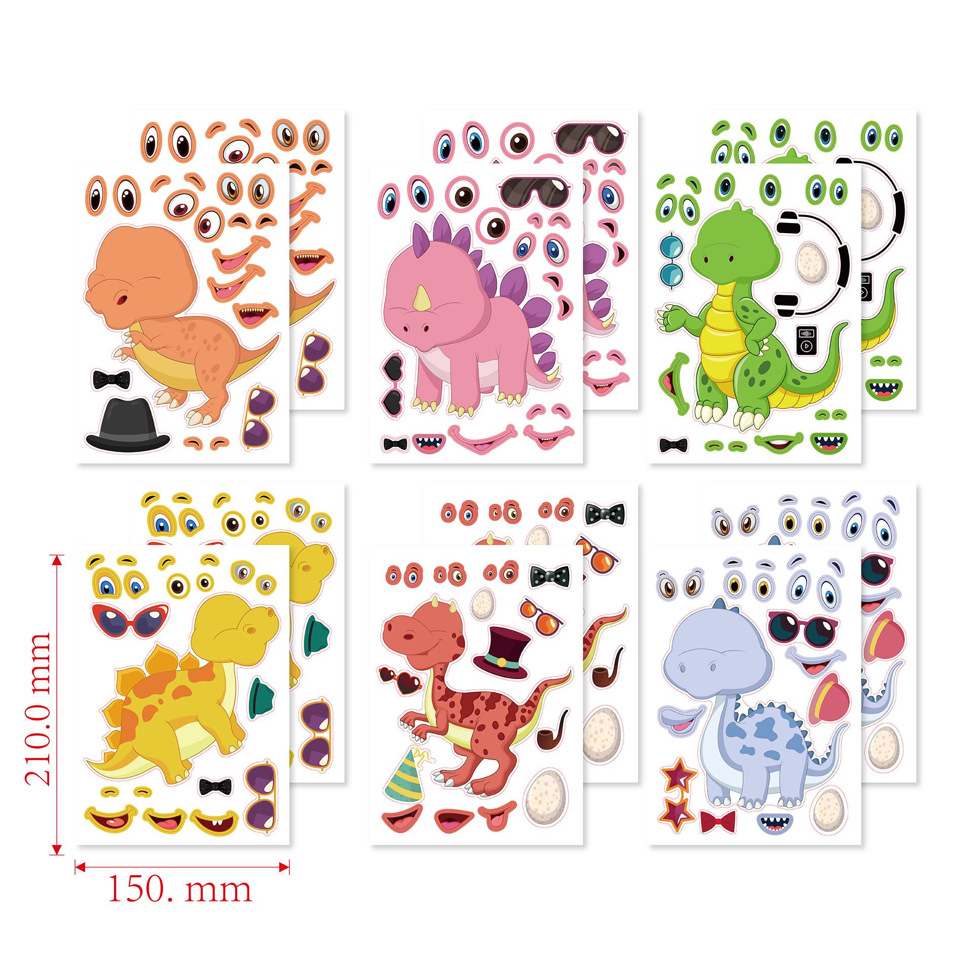 Hand Account Puzzle Dinosaur Puzzle Stickers Cartoon Stickers Cute Stickers Children DIY Puzzle Stickers Factory Direct Sales details Picture