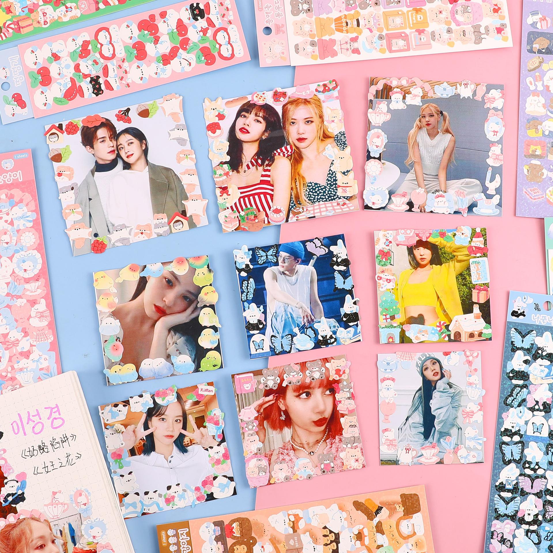 yueshen home pet collection strict player account stickers pvc waterproof cartoon stickers korean style notebook goka material wholesale Specification drawing