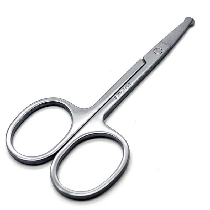 Stainless Steel round Nose Hair Scissors Beauty Eyebrow Repair Safety Small Scissors Double Eyelid Stickers E Scissors a Scissors Beauty Scissors Specification drawing