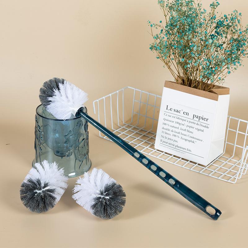 g136 household crystal toilet brush with base transparent plastic toilet brush toilet potty chair suit cleaning brush Specification drawing