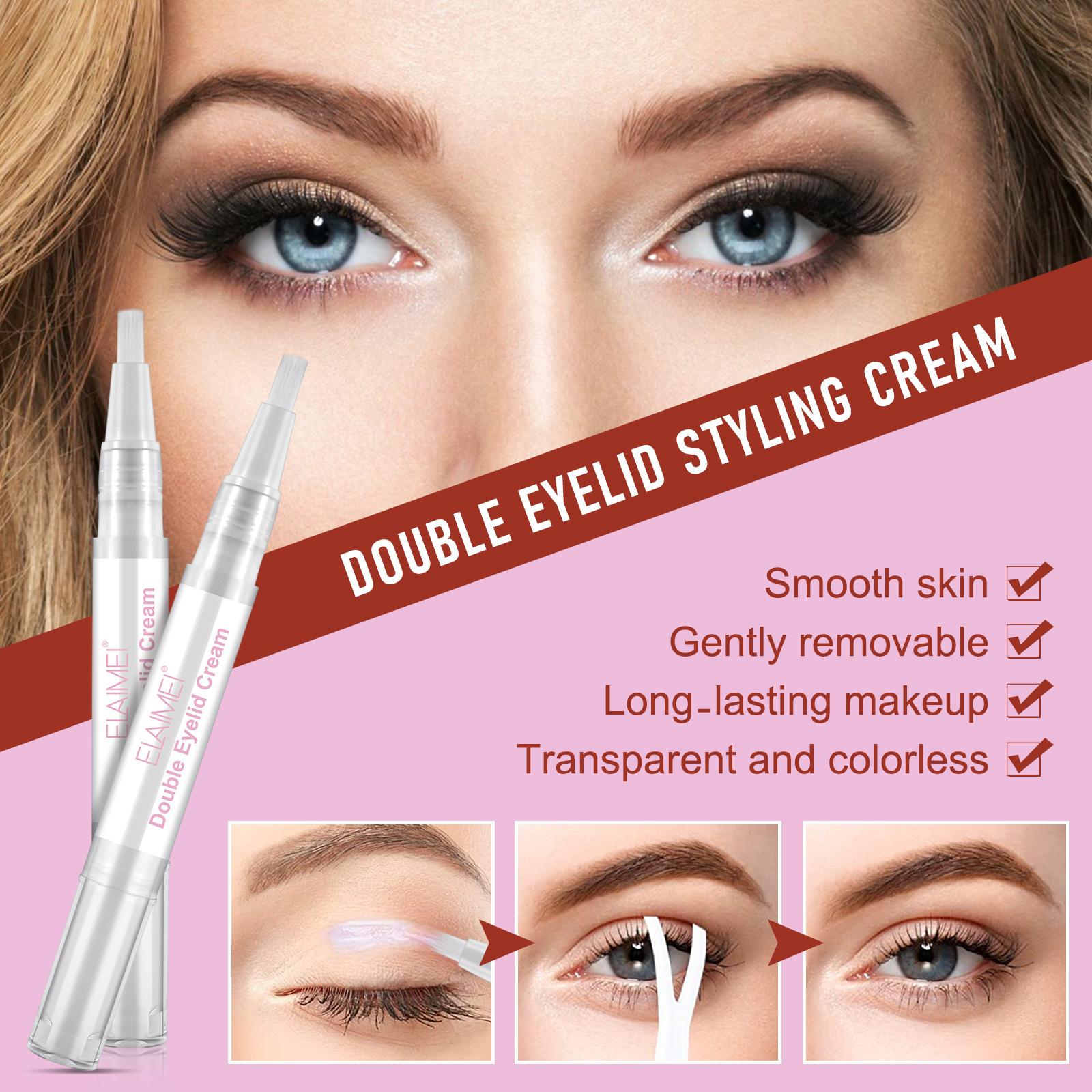 elaimei double eyelid stickers matte lace lightweight natural seamless super invisible long-lasting water spray self-adhesive beauty eye pad Specification drawing