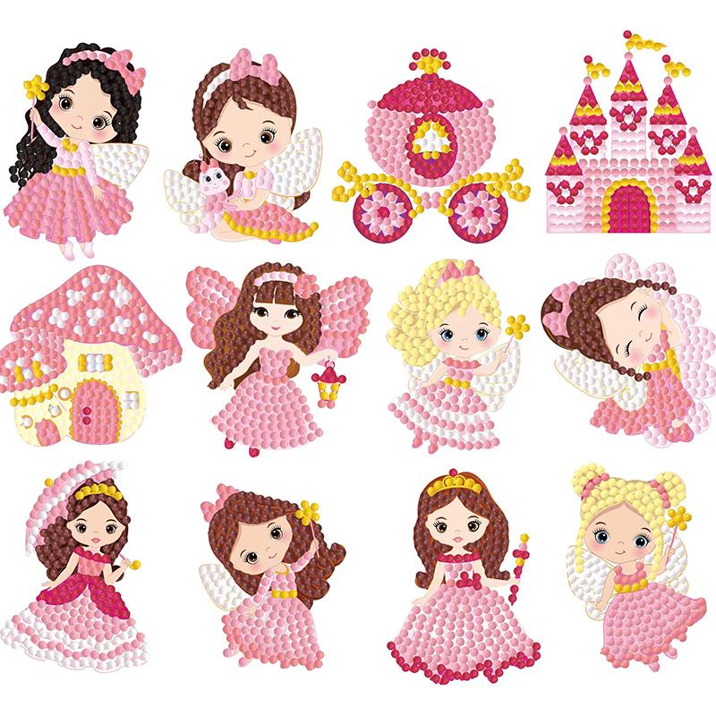 cross-border diamond stickers notepaper children's handmade diy diamond painting cartoon stickers bedroom decorative painting wholesale Item Picture