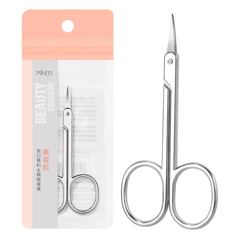 Chuanqier Pointed Stainless Steel Beauty Small Scissors Trimming Eyebrow False Eyelashes Nose Hair Double Eyelid Stickers Eyebrow Trimmer Household full figure