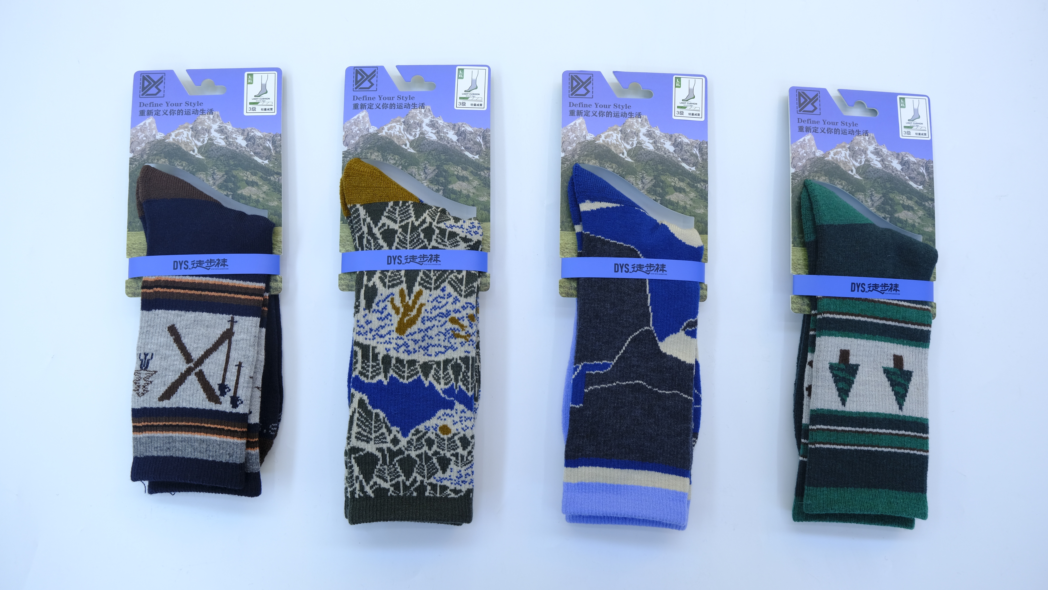 Dys Jacquard Wool Hiking Socks Specification drawing