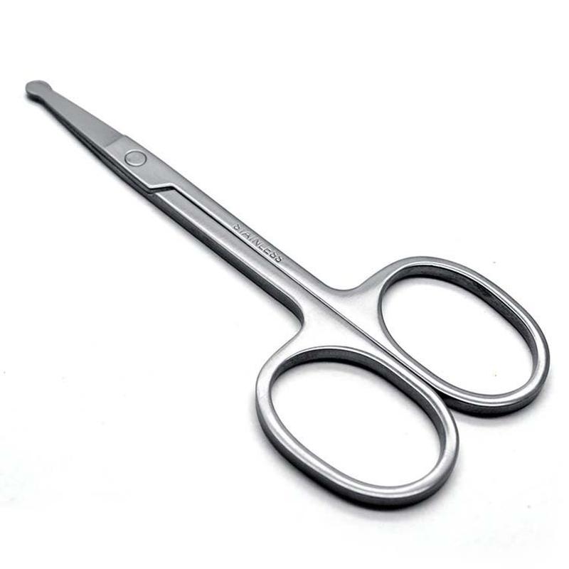 Stainless Steel round Nose Hair Scissors Beauty Eyebrow Repair Safety Small Scissors Double Eyelid Stickers E Scissors a Scissors Beauty Scissors Item Picture