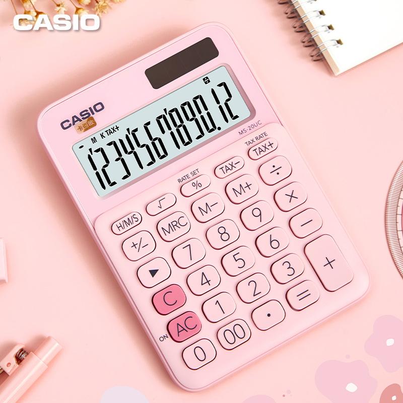 new casio calculator ms-20uc pink cute business finance white collar recommend fairy pet machine details Picture