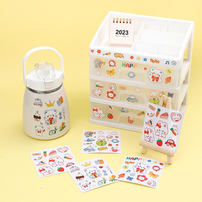 cartoon stickers cup stickers waterproof transparent big belly cup thermos cup daily necessities stickers hand account account cute stickers details Picture