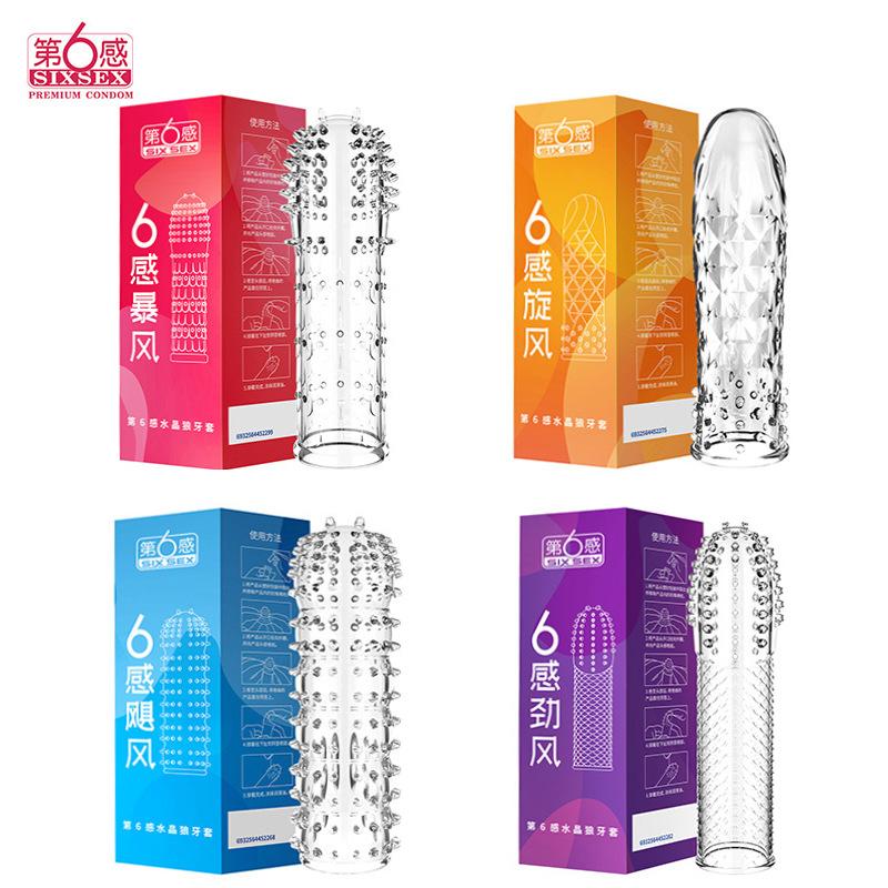 Sixth Sense Crystal Exotic Condom Spiny Condom Growth Thickening Condom Spin Burst Strong Wind Condom for Adult Sex