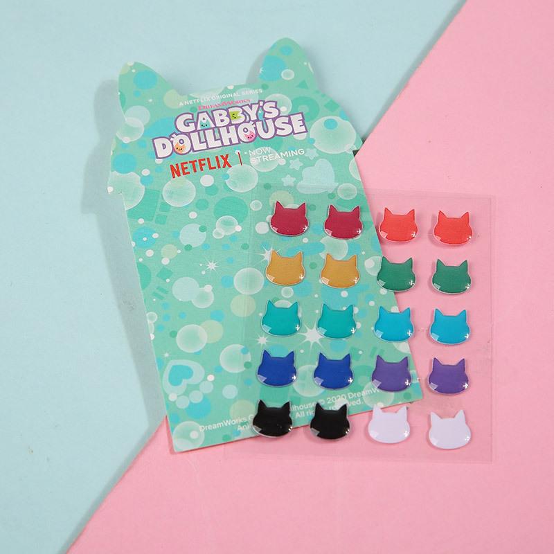 Crystal drop glue stickers PVC cartoon stickers love flower hand ledger children's three-dimensional stickers wholesale Specification drawing