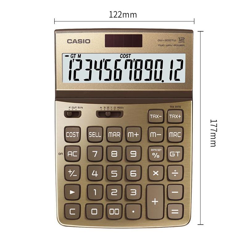 genuine goods casio dw-200tw piano paint panel office finance solar fashion elegant calculator full figure