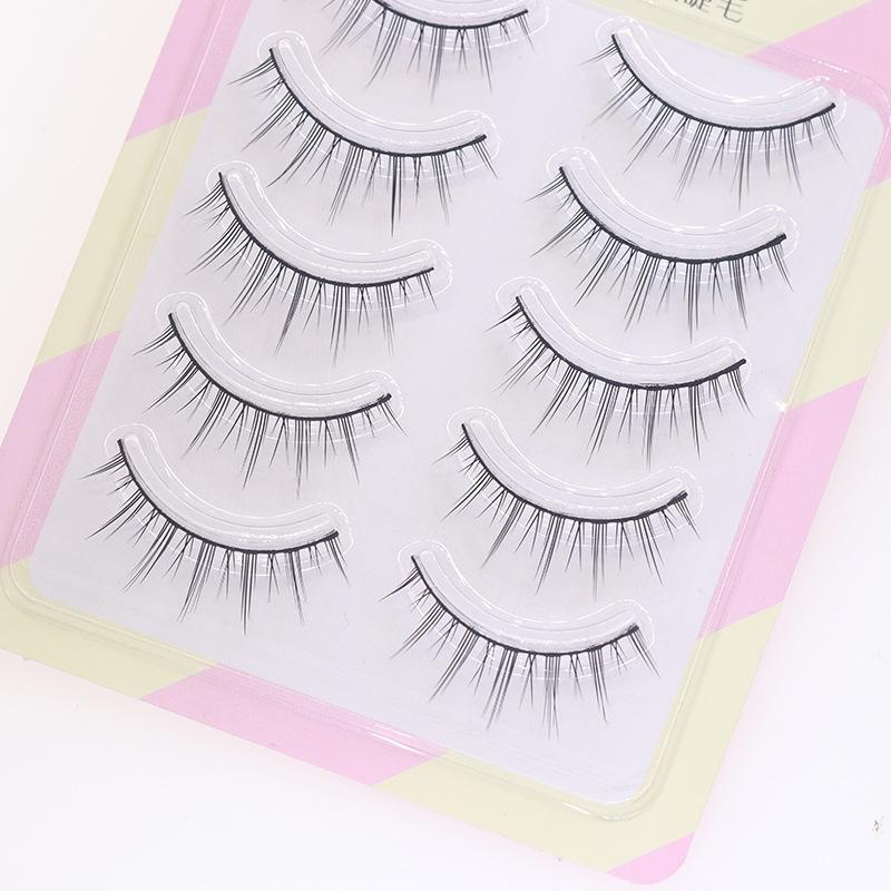 Menglu R-7 False Eyelashes Female Natural Type a Fairy Hair Hard Stem Black Stem Can Support Double Eyelid Whole Piece of Little Devil Specification drawing