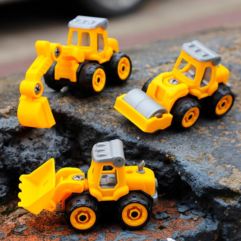 children's detachable excavator baby's building blocks assembled car toy engineering car gift boy puzzle car model full figure