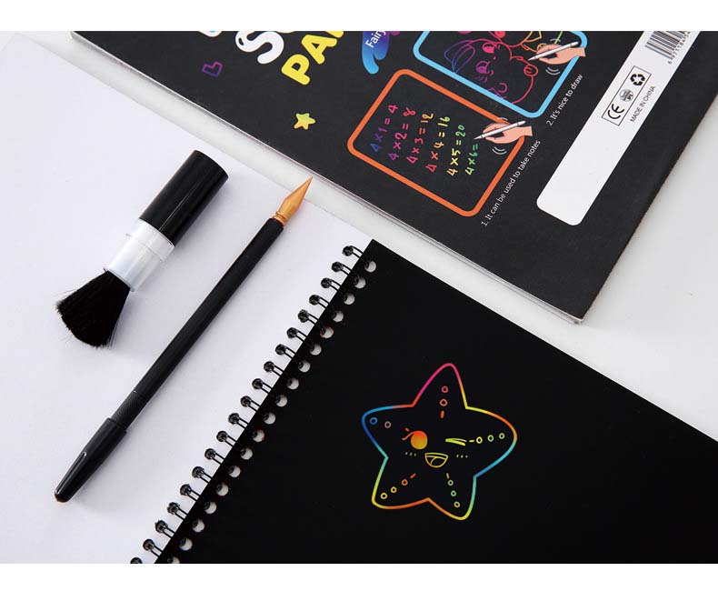 炫彩刮画线圈本DIY手绘本幼儿园手工宝宝早教刮画本跨境绘画玩具详情6