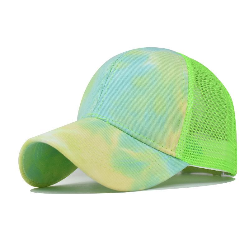 Foreign Trade Chinese Style Tie-Dye Hat European and American Ladies Topless Hat Sun Protection Sun Hat Cap with Hair Extensions Baseball Cap Specification drawing