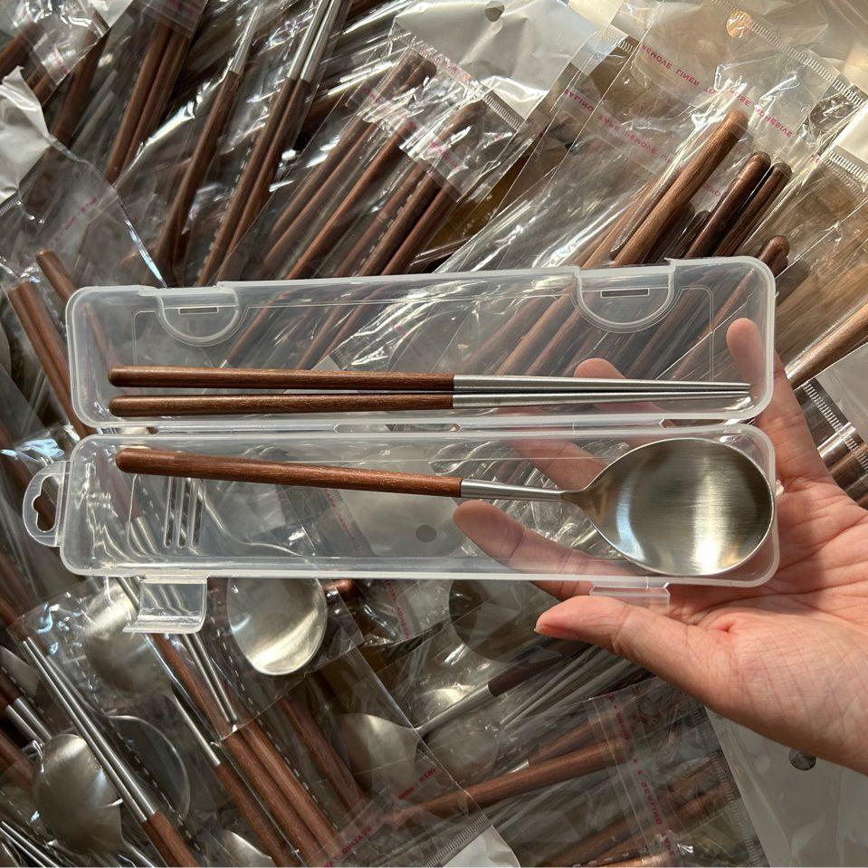 yinuo kitchen 304 food grade japanese import chopsticks spoon kit high-end home pointed door frame tableware Specification drawing