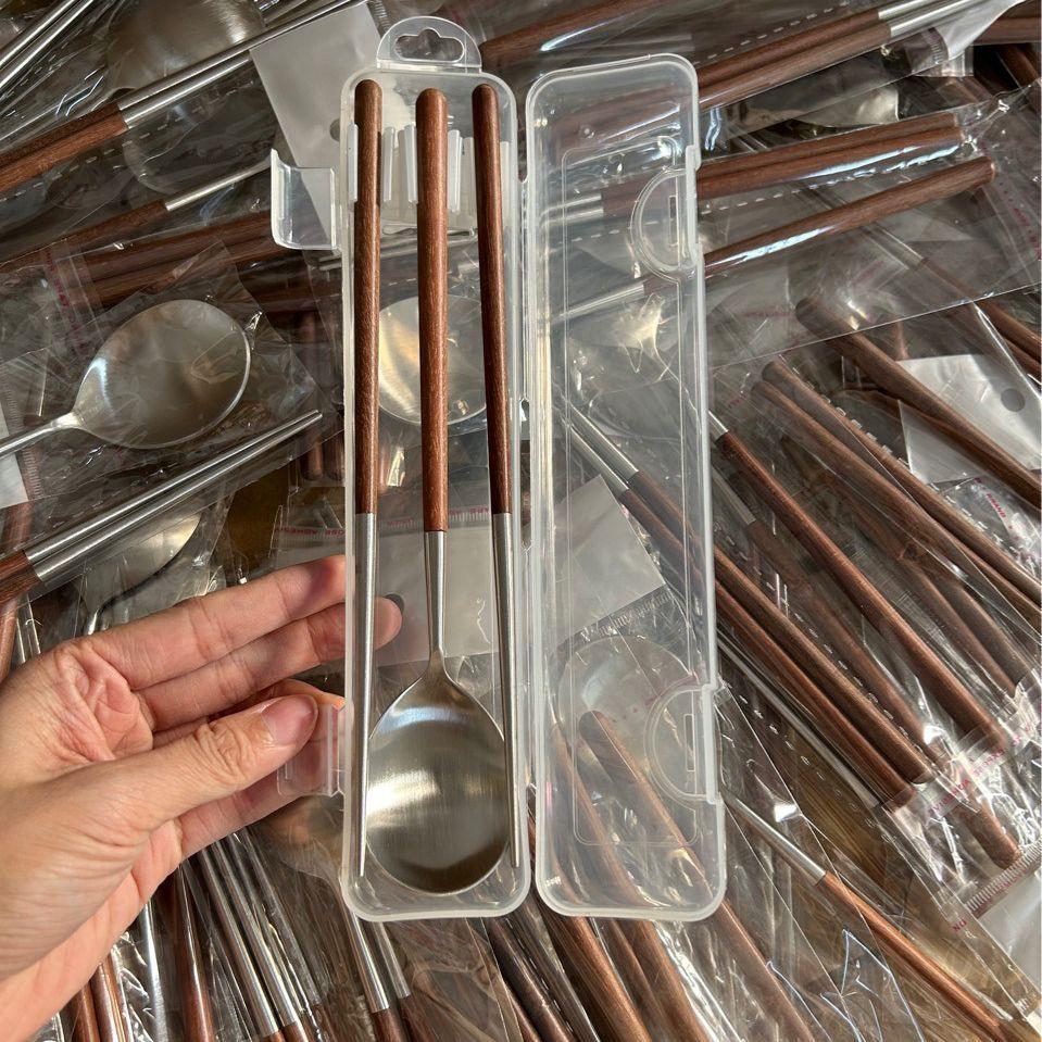 yinuo kitchen 304 food grade japanese import chopsticks spoon kit high-end home pointed door frame tableware full figure
