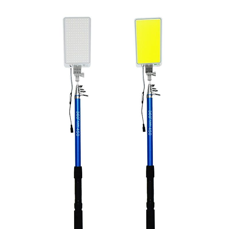 360 ° light camping lantern device camping lamp campsite lamp multifunction 12vled outdoor lighting lamp fishing rod light Specification drawing