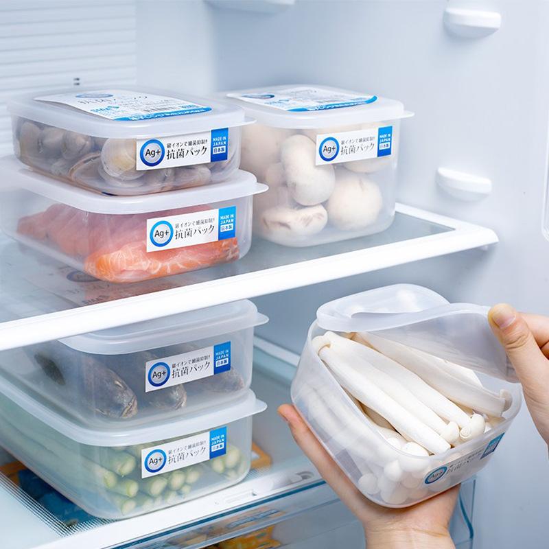Square Japan Imported Plastic Crisper Refrigerator Food Sealed Box Storage Box Fruit Container Freezing Storage Box full figure