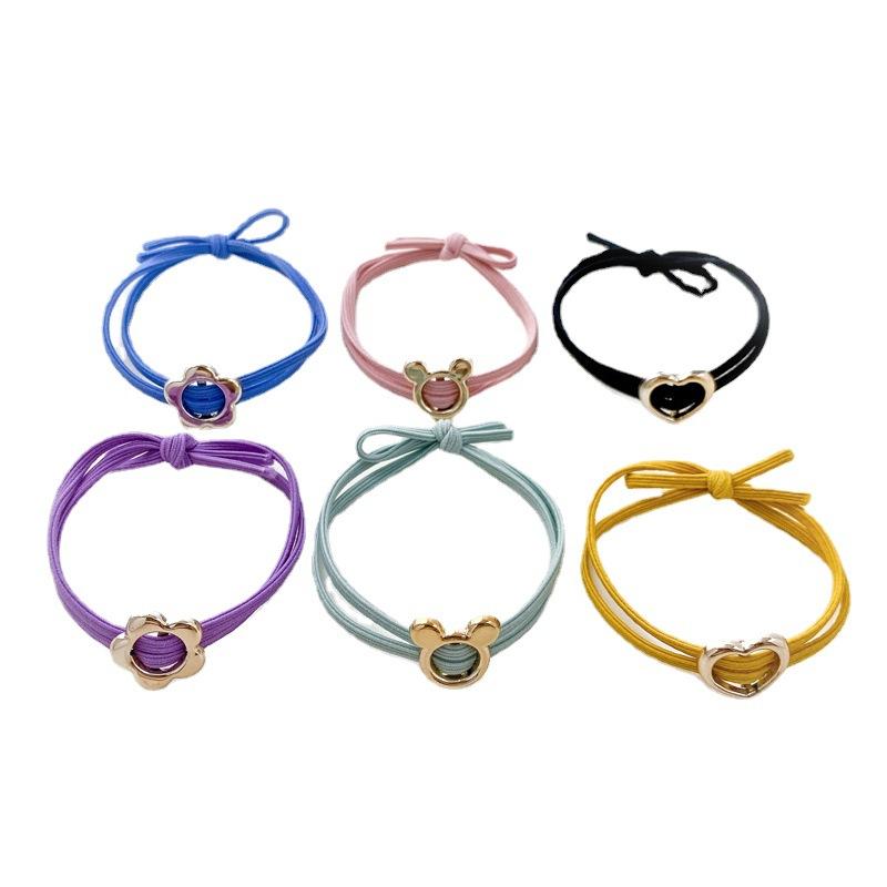 japanese-style simple hollow-out golden balls hair band girl tie hair small rubber band hair rope partysu hair accessories hair rope female wholesale Item Picture