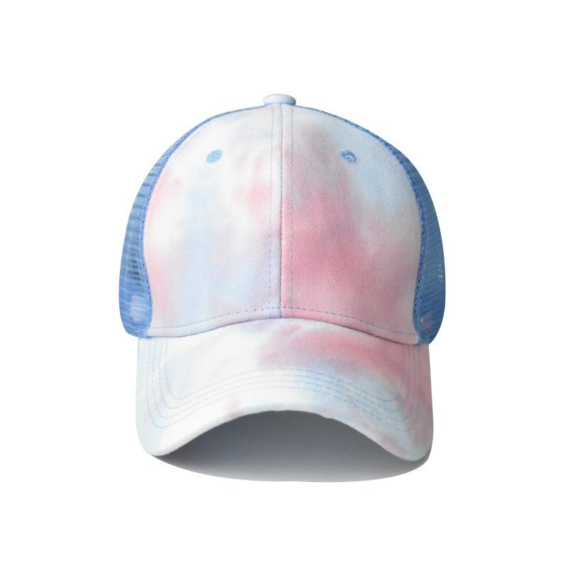 Foreign Trade Popular Style Tie-Dye Hat Breathable European and American Ladies Topless Hat Sun Protection Sun Hat Cotton Cap with Hair Extensions Baseball Cap details Picture