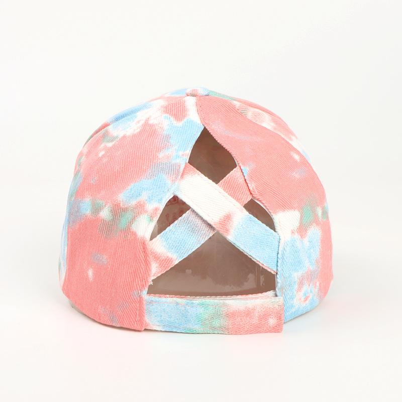 Foreign Trade Popular Style Hat Tie-Dye Open Cross Cap with Hair Extensions Color Graffiti Sun-Proof Peaked Cap Baseball Cap for Women Application Scenario