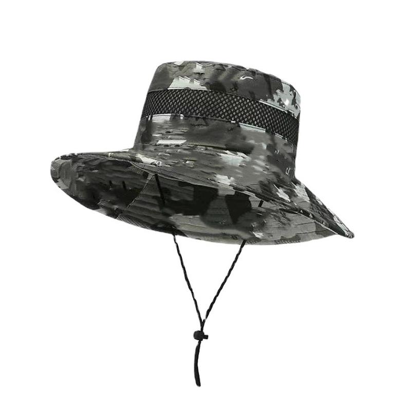 Fisherman Hat Men's Summer Camoufge Buet Hat Mesh Cap Fishing Hat Outdoor Mountaineering Sun Protection Hat Sun Hat Sun Protection Hat Item Picture