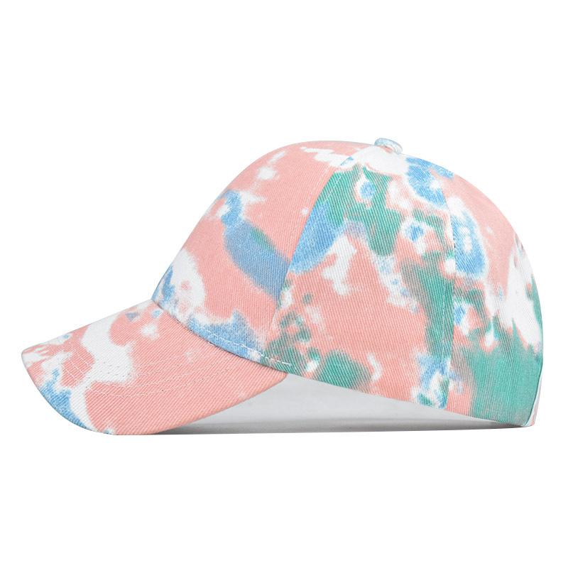 Foreign Trade Popular Style Tie-Dye Hat Cotton European and American Ladies Topless Hat Sun Protection Sun Hat Cotton Cap with Hair Extensions Baseball Cap Specification drawing