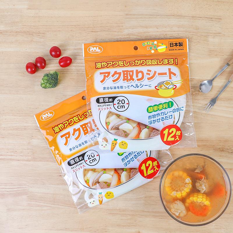 Japanese Imported Soup Oil-Absorbing Sheets Oil Absorbing Film Soup Oil Floating Foam Kitchen Grease Absorbent Cotton Food Oil-Filtering Paper Application Scenario