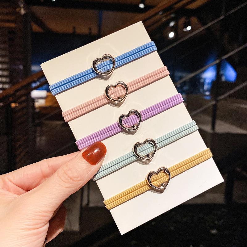 japanese-style simple hollow-out golden balls hair band girl tie hair small rubber band hair rope partysu hair accessories hair rope female wholesale Specification drawing