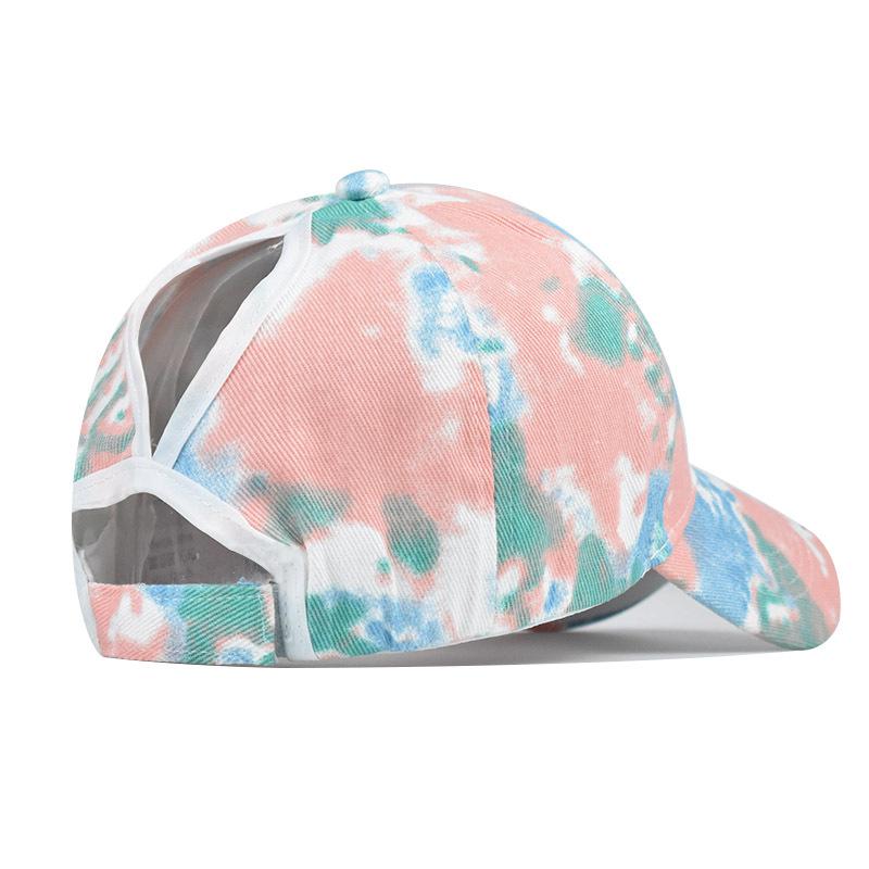 Foreign Trade Popular Style Tie-Dye Hat Cotton European and American Ladies Topless Hat Sun Protection Sun Hat Cotton Cap with Hair Extensions Baseball Cap Application Scenario