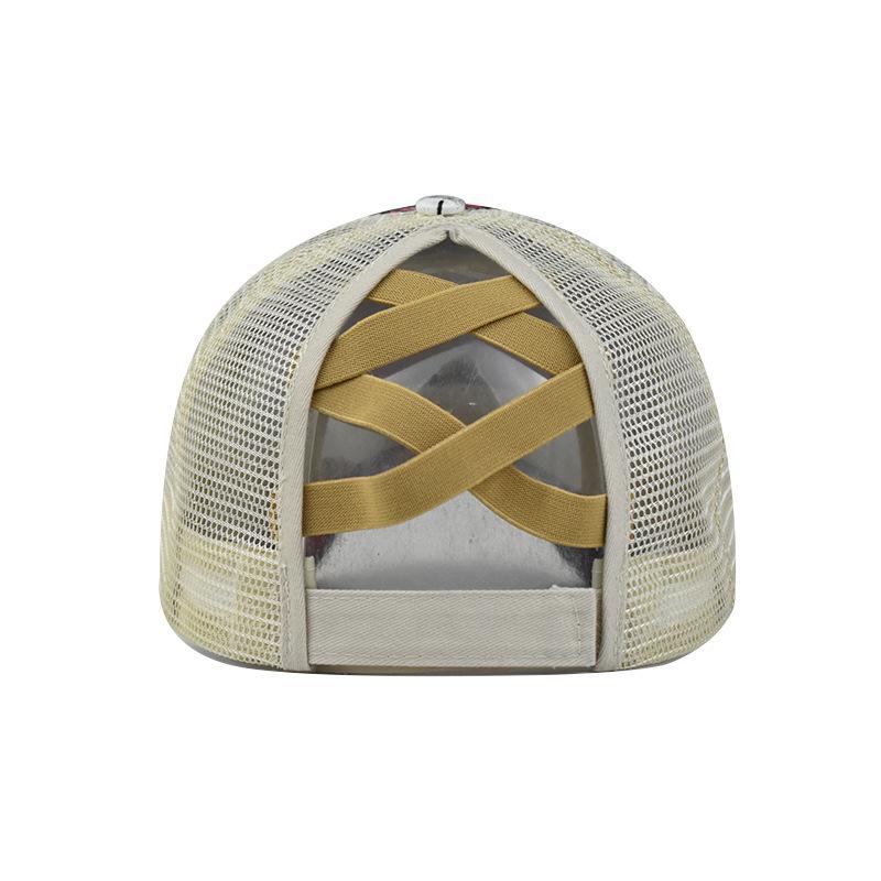 Foreign Trade Tie-Dye Cross Cap with Hair Extensions Sub European and American Ladies Cap with Hair Extensions Sun Protection Sun Hat Ponytail Baseball Cap Application Scenario