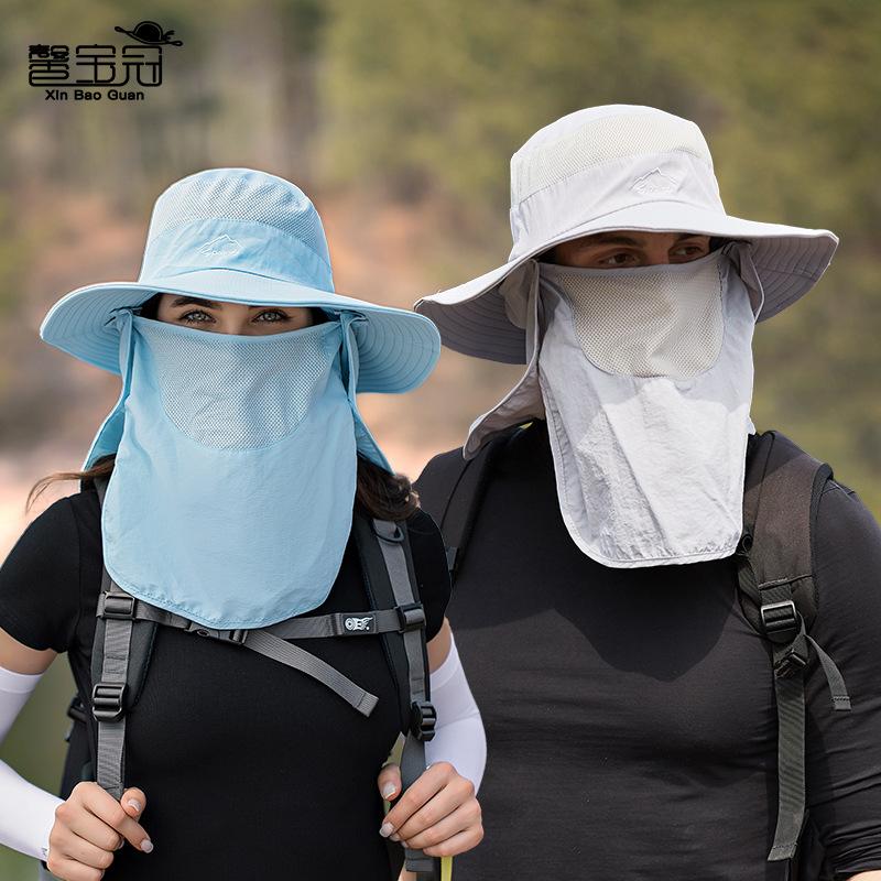 fisherman hat men's sunhat summer outdoor quick-drying sun protection hat fishing breathable sun hat female face cover hat 9073 details Picture