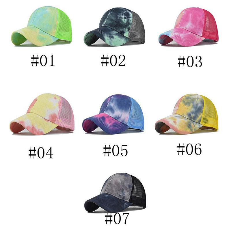 Foreign Trade Chinese Style Tie-Dye Hat European and American Ladies Topless Hat Sun Protection Sun Hat Cap with Hair Extensions Baseball Cap details Picture